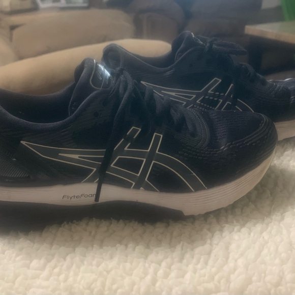 Asics Black and White Athletic Shoes - Picture 1 of 5